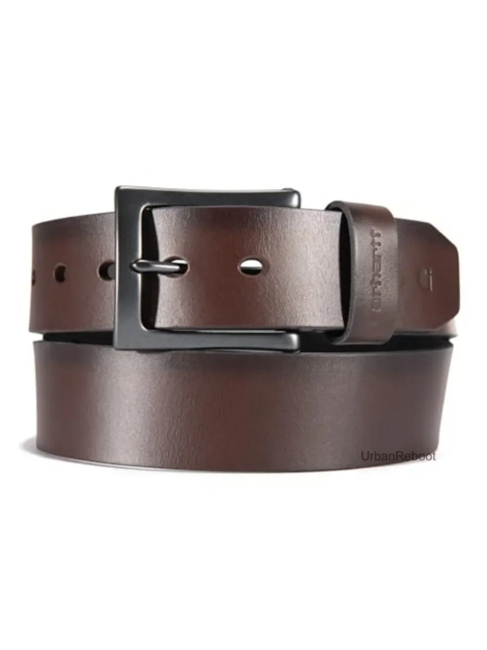 Men's Full-Grain Bridle Leather Box Buckle Belt, Harness Buckle